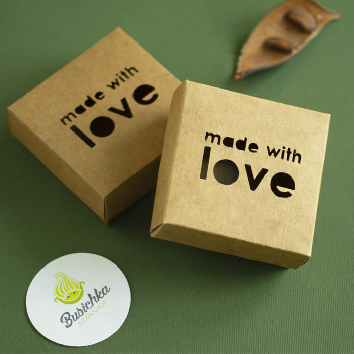 Крафтовая коробка Made with love